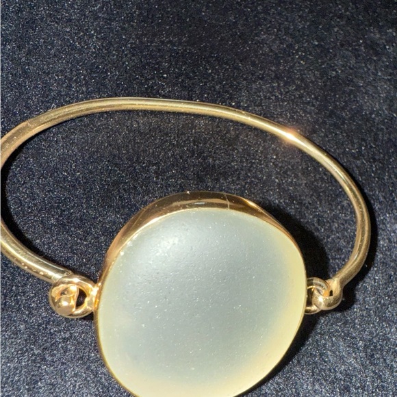 Simple But Elegant Charles Albert Alchemia White Recycled Glass Bangle - Picture 6 of 11